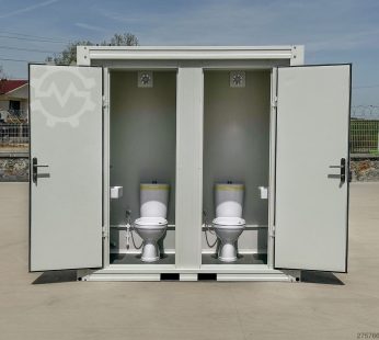 Sanitario de 2 inodoros con lavabos